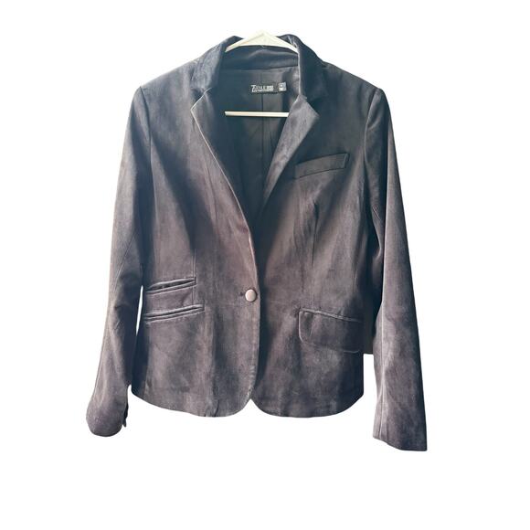 7th Avenue New York & Company Blazer Women’s 8 Black Velvet One Button Jacket - Picture 1 of 8